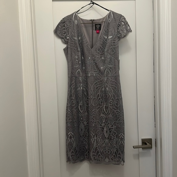 Vince Camino Grey Lace Dress - Picture 1 of 5